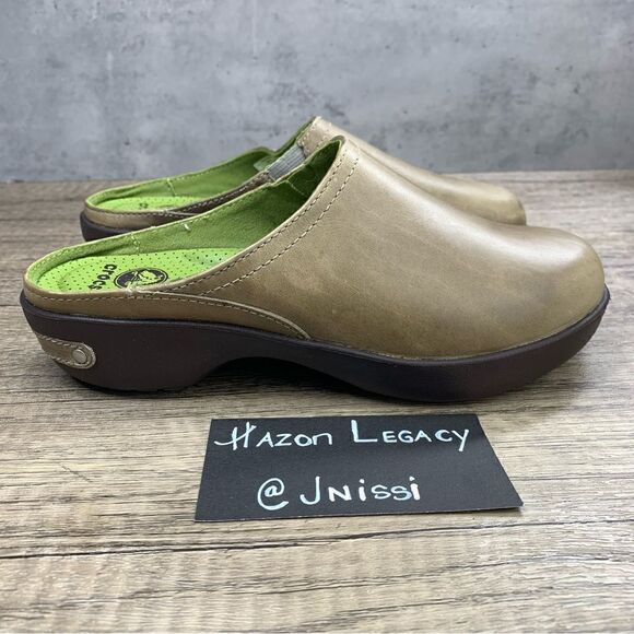 Crocs~Women’s~Cobbler 2.0 Tan/Green Mule Clogs Slip On Shoes~Size 5.5 (16052) - Picture 2 of 8